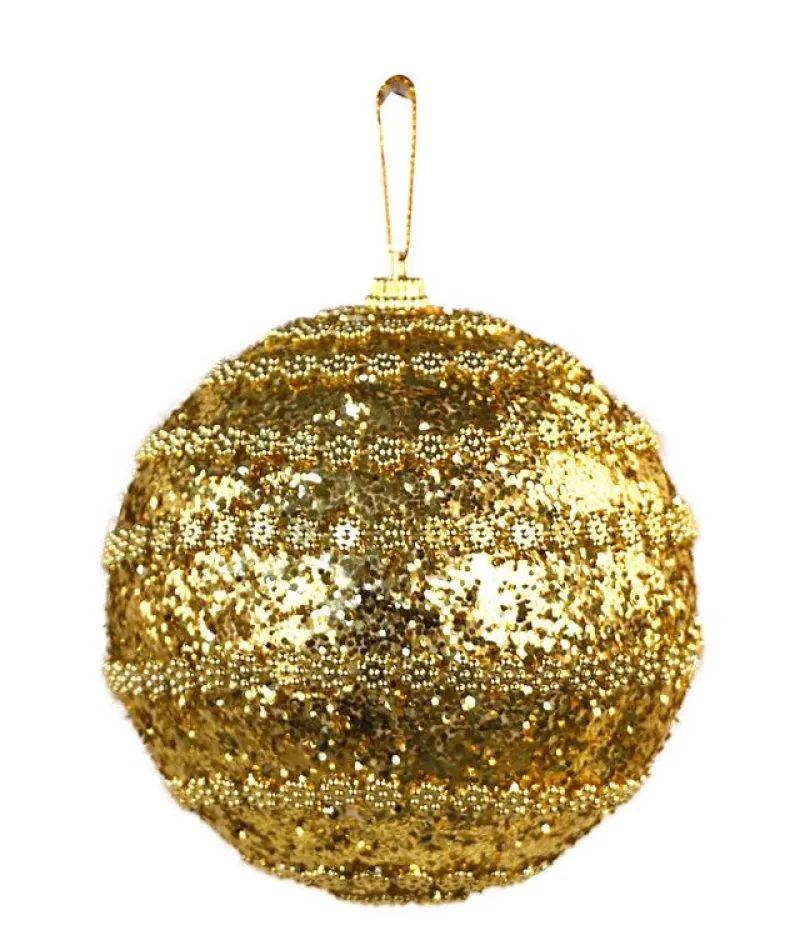 Kerstbal spiraal bloem L goud