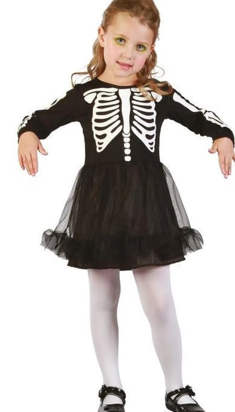 Kostuum verkleedjurkje skelet - 3-4 jaar