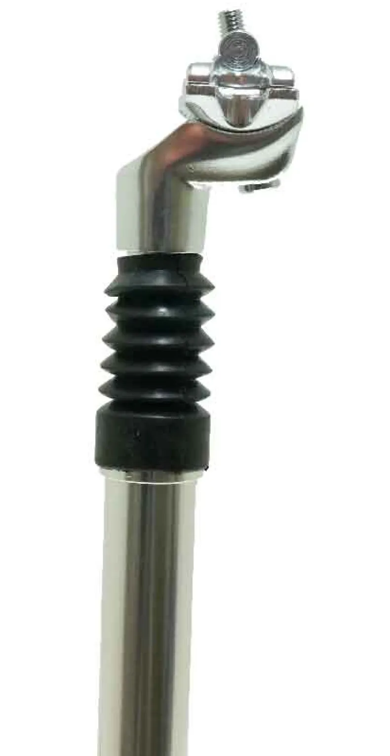 Zadelpen alu geveerd zilver met kop Dia.27,2 mm / Ext.350 mm