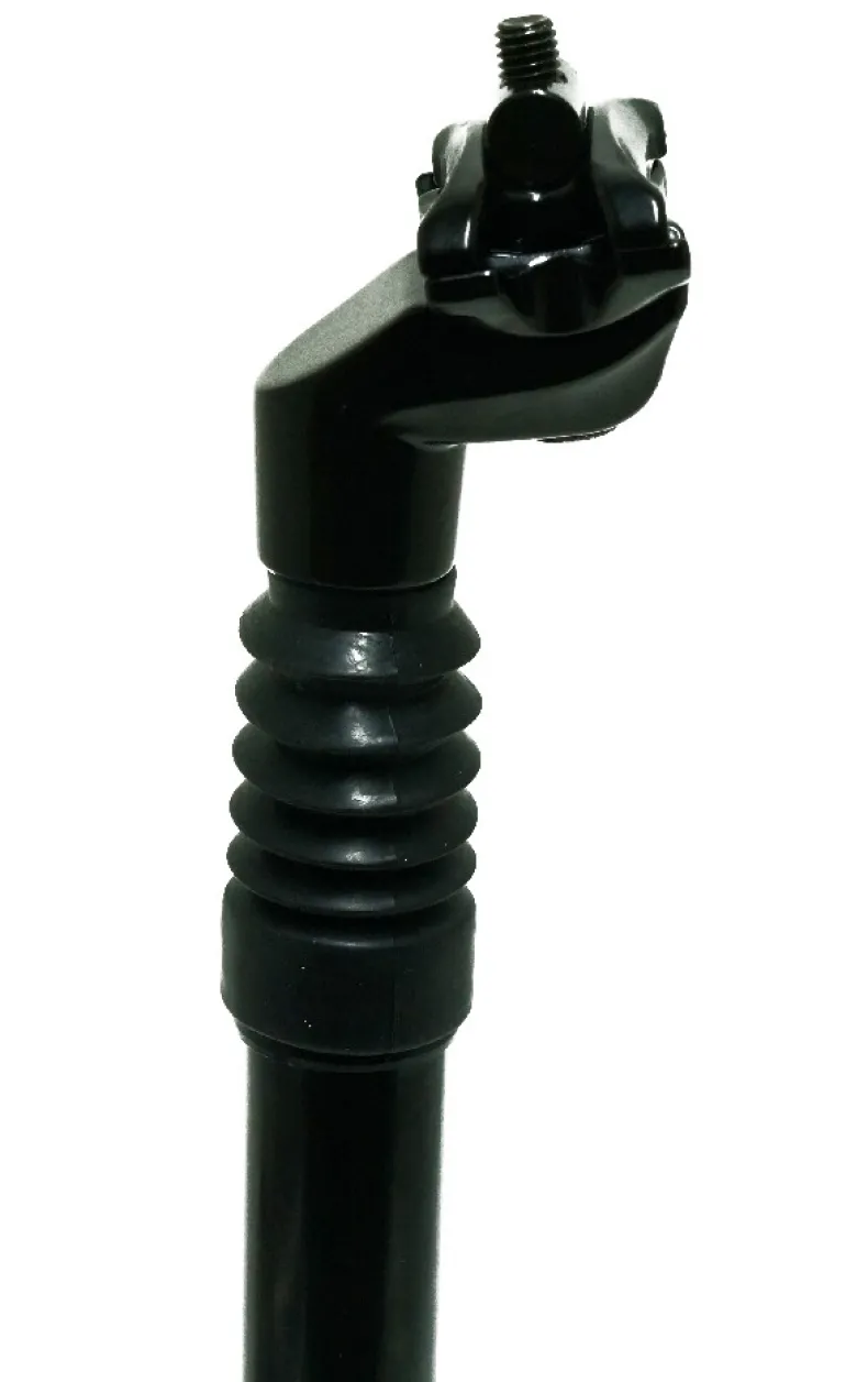 Zadelpen alu geveerd zwart met kop Dia.27,2 mm / Ext.350 mm