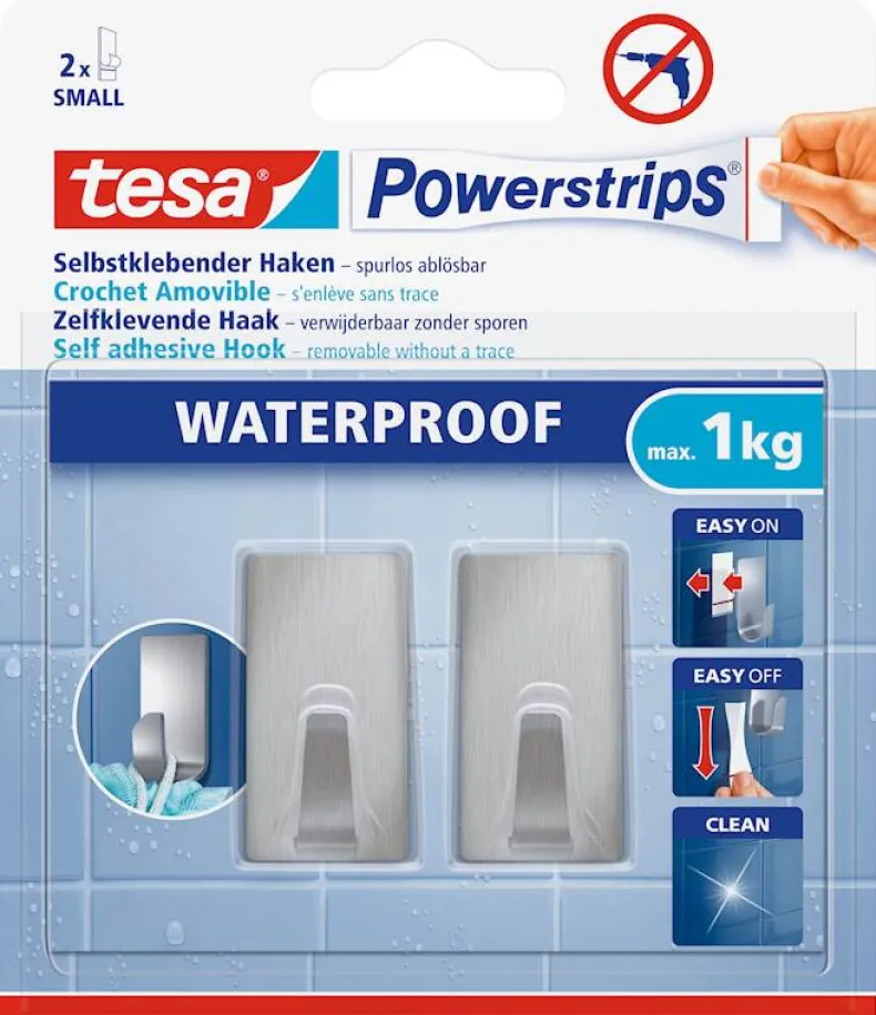 Zelfklevende haak rechthoekig metaal S